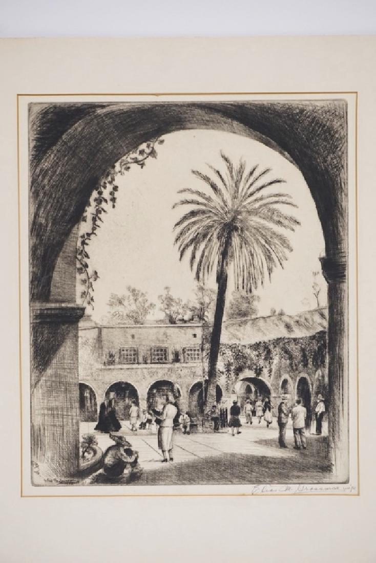 ELIAS GROSSMAN ETCHING. PENCIL SIGNED. 10 X 12 INCHES. (1 of 3)