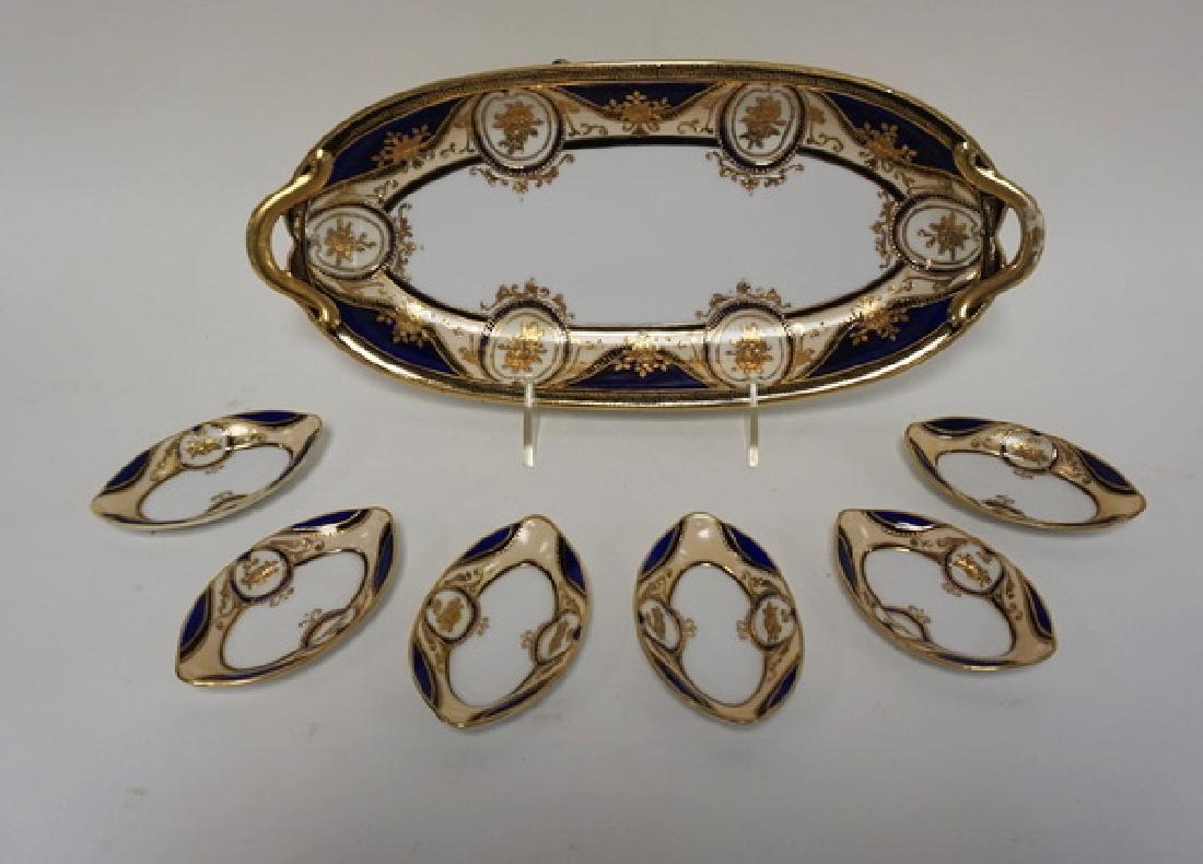 7 PIECE NORITAKE TRAY W/6 NUT DISHES. ORNATELY (1 of 1)