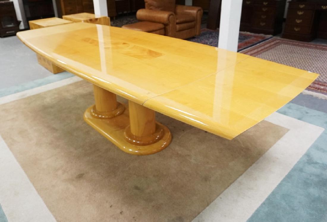 INLAID ITALIAN DINING TABLE WITH 2 EXTENDING LEAVES. 77 (1 of 4)