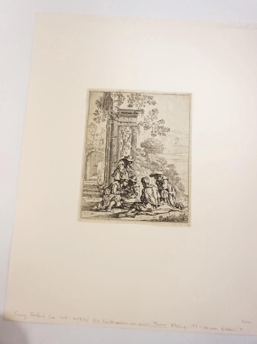 FRANZ GEFFELS PRINT OF MEN GAMBLING. HINGED TO A (1 of 1)