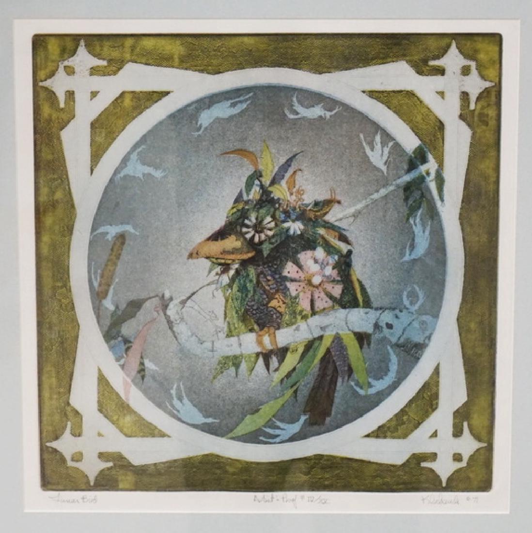 CHARLES KLABUNDE PENCIL SIGNED PRINT TITLED *FLOWER (1 of 3)