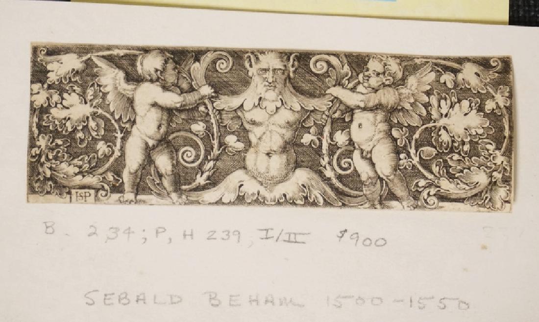 SEBALD BEHAM (1500-1550) MINIATURE ORNAMENTAL ETCHING. (1 of 1)