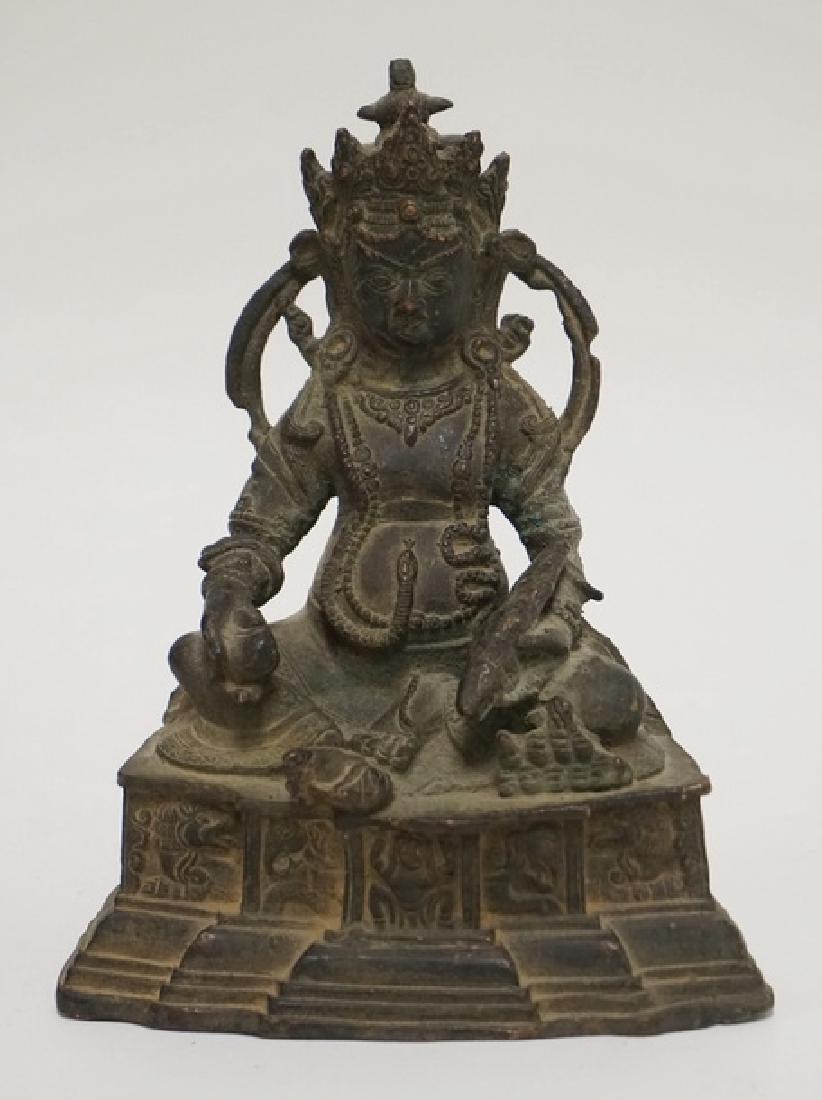 COPPER BUDDHA FIGURE MEASURING 7 7/8 INCHES HIGH.: COPPER BUDDHA FIGURE MEASURING 7 7/8 INCHES HIGH.