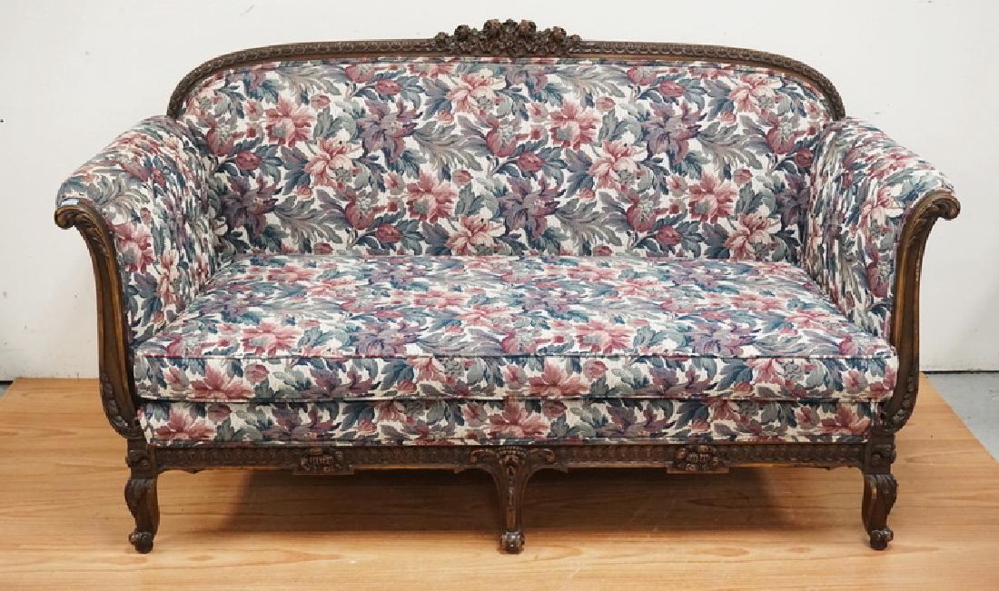 ORNATELY CARVED WALNUT SOFA WITH A FLORAL PATTERN (1 of 3)