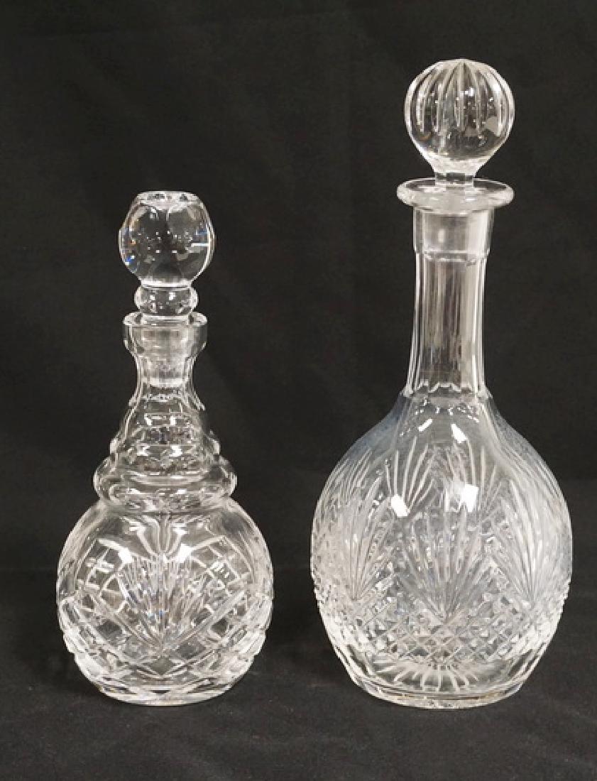 LOT OF 2 CRYSTAL DECANTERS. TALLEST IS 12 INCHES. (1 of 1)