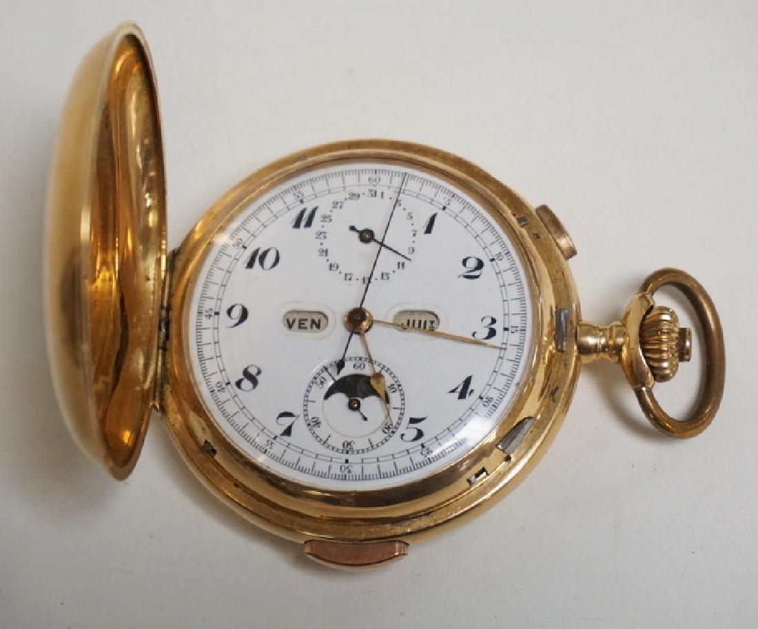 14K GOLD QUARTER HOUR REPEATER CHRONOGRAPH POCKET WATCH Jan 26, 2018