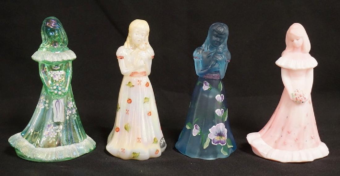 LOT OF 4 FENTON ART GLASS FIGURES WITH HAND PAINTED (1 of 1)