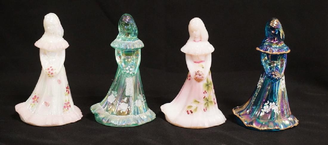 LOT OF 4 FENTON ART GLASS FIGURES WITH HAND PAINTED (1 of 1)