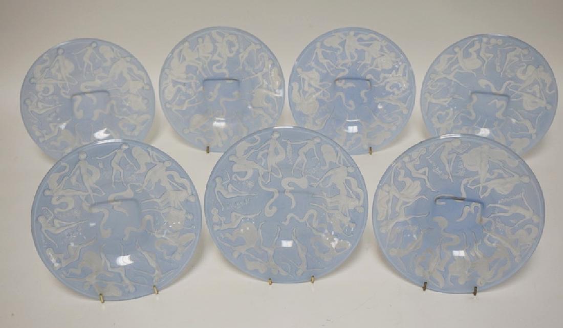 LOT OF 7 CONSOLIDATED ART GLASS *DANCING NUDES* PLATES (1 of 3)