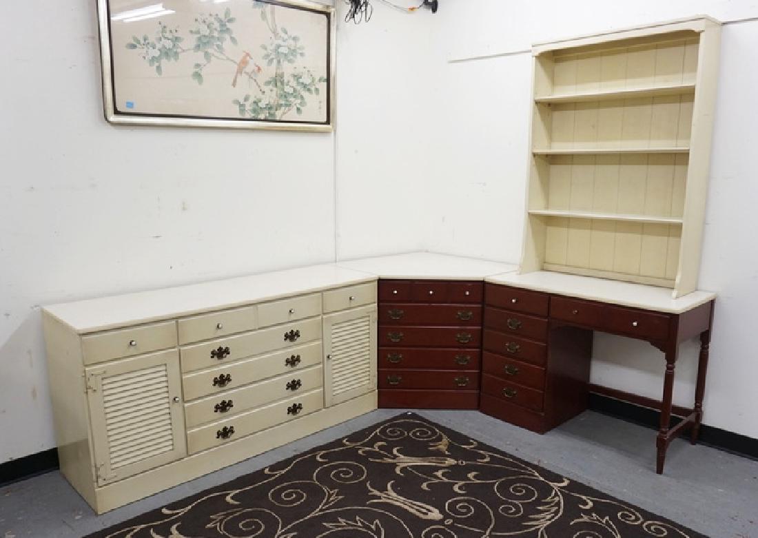 ETHAN ALLEN 4 PIECE CORNER WALL UNIT WITH 16 DRAWERS, 2 (1 of 3)