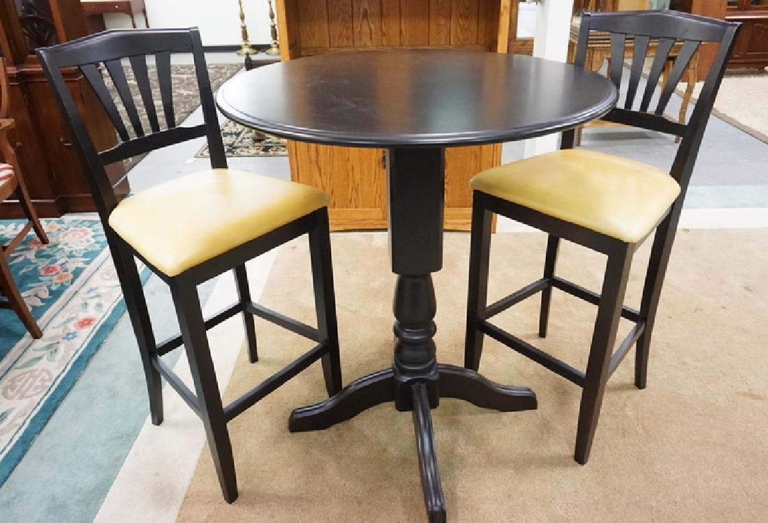 EBONIZED 3 PC BAR SET BY DINEC, CANADA. TABLE IS 35 ½ (1 of 3)