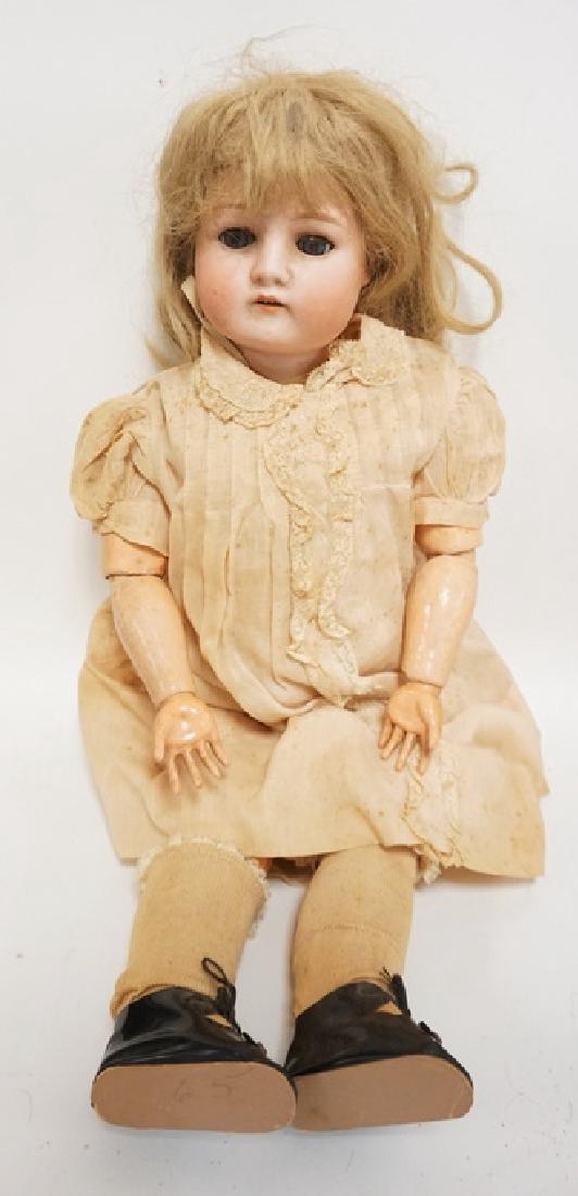 GERMAN BISQUE HEAD DOLL. 22 IN (1 of 3)