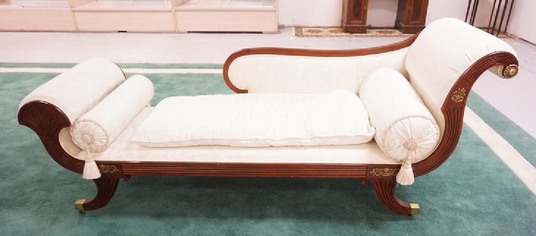 MAHOGANY BAKER RECAMIER WITH FLUTED CARVING AND BRASS O (1 of 6)