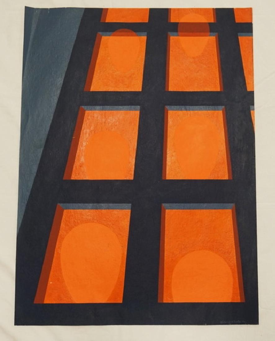 CLARENCE H. CARTER PAINTING ON FIBER PAPER. UNTITLED. (1 of 2)