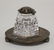 WATERFORD CRYSTAL INKWELL WITH SILVER PLATED STAND. 2