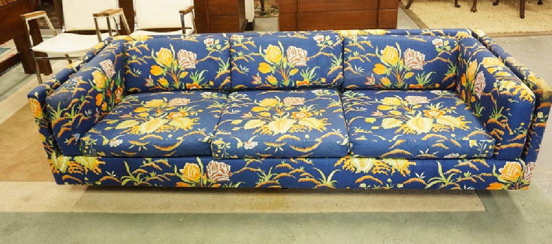 HARVEY PROBBER MCM SOFA. FLORAL UPHOLSTERY HAS LOSSES. (1 of 4)