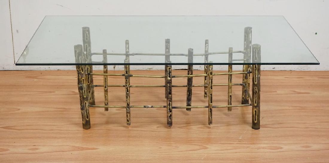 MID CENTURY MODERN BRUTALIST WELDED BRASS COFFEE TABLE (1 of 2)