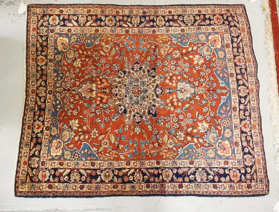 HAND WOVEN ORIENTAL AREA RUG MEASURING 5 FT 6 X 4 FT 6 (1 of 2)