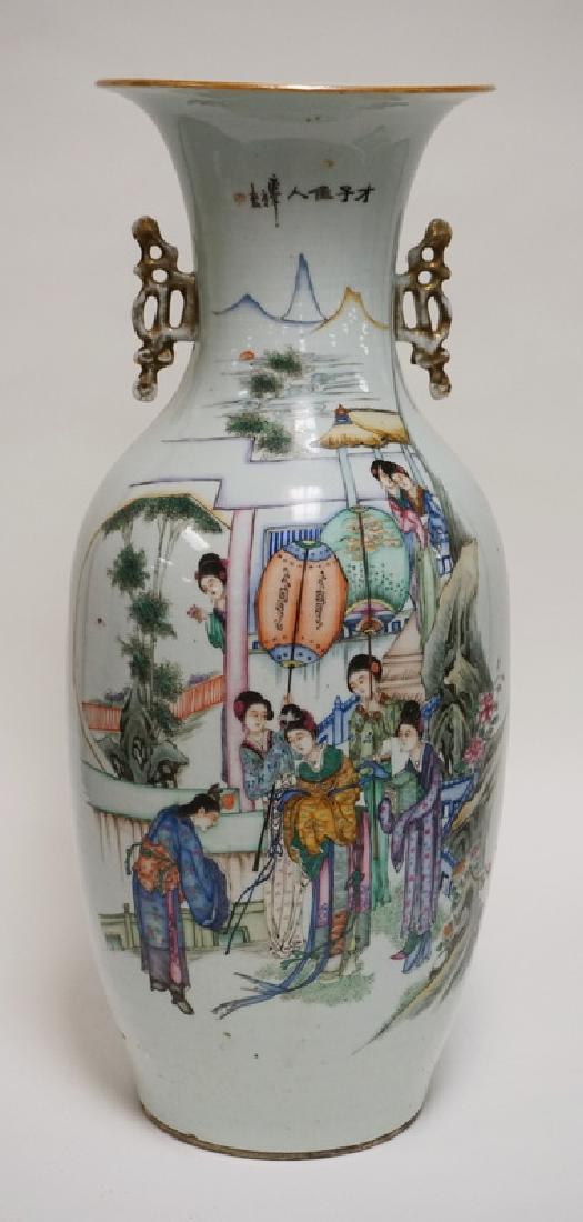 LARGE ASIAN PORCELAIN VASE WITH POLYCHROME DECORATIONS (1 of 8)