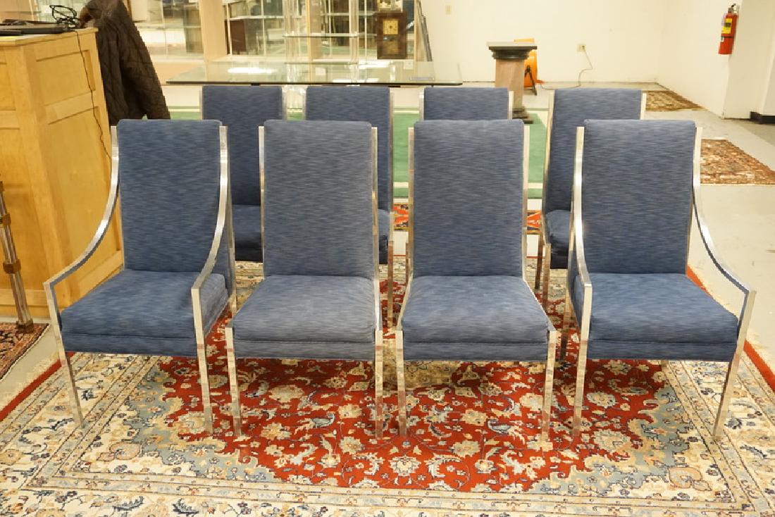 SET OF 8 MID CENTURY MODERN CHROMED DINING CHAIRS IN (1 of 2)