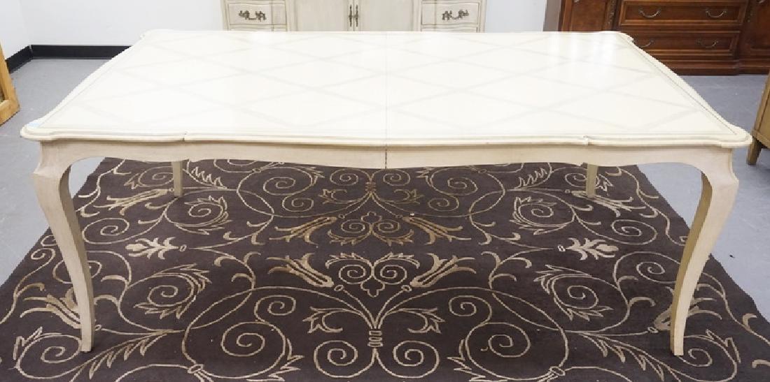 FRENCH PROVINCIAL DINING TABLE WITH 2 LEAVES. (1 of 3)