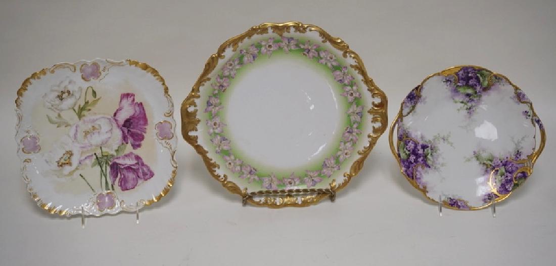 3 PIECES OF HAND PAINTED LIMOGES PORCELAIN. LARGEST IS (1 of 3)