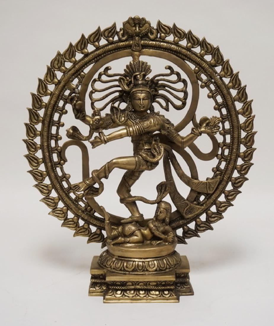 LARGE CAST BRASS/BRONZE SHIVA FIGURE MEASRUING 20 1/2 (1 of 3)