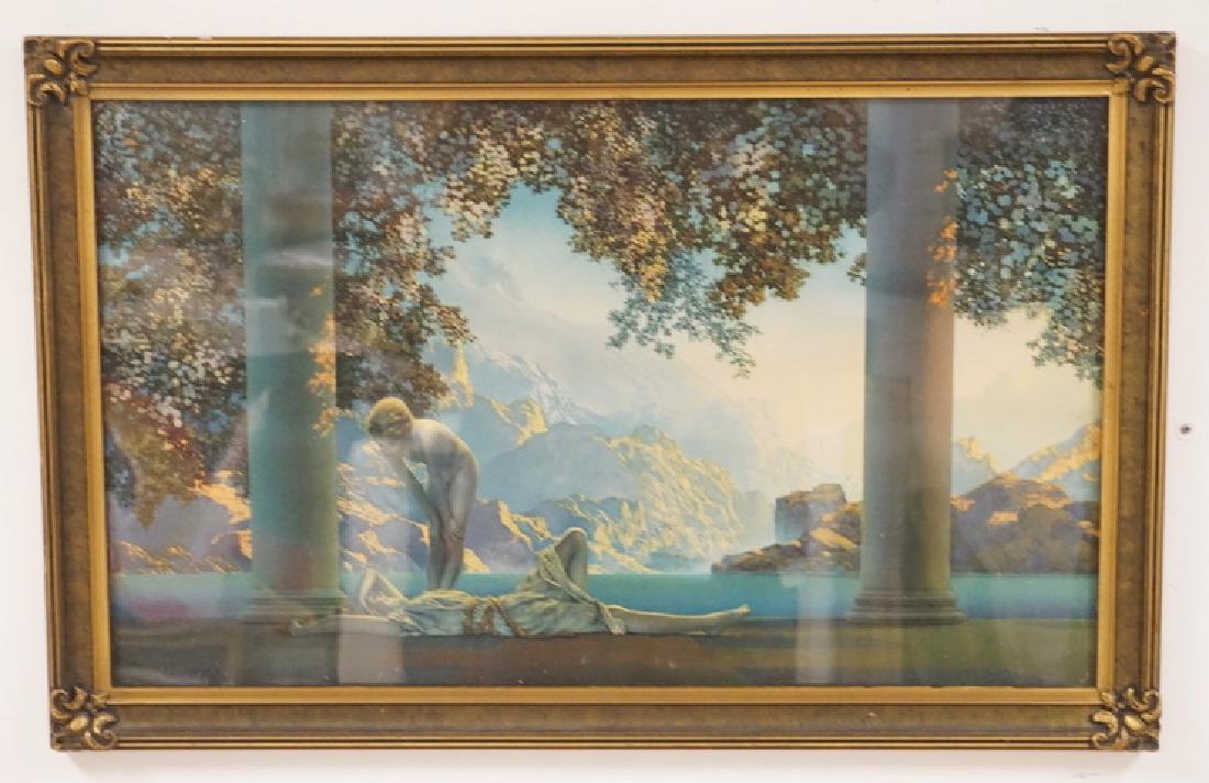 MAXFIELD PARRISH LARGE DAYBREAK IN A NICE ORIGINAL: MAXFIELD PARRISH LARGE DAYBREAK IN A NICE ORIGINAL FRAME. 18 IN X 30 IN