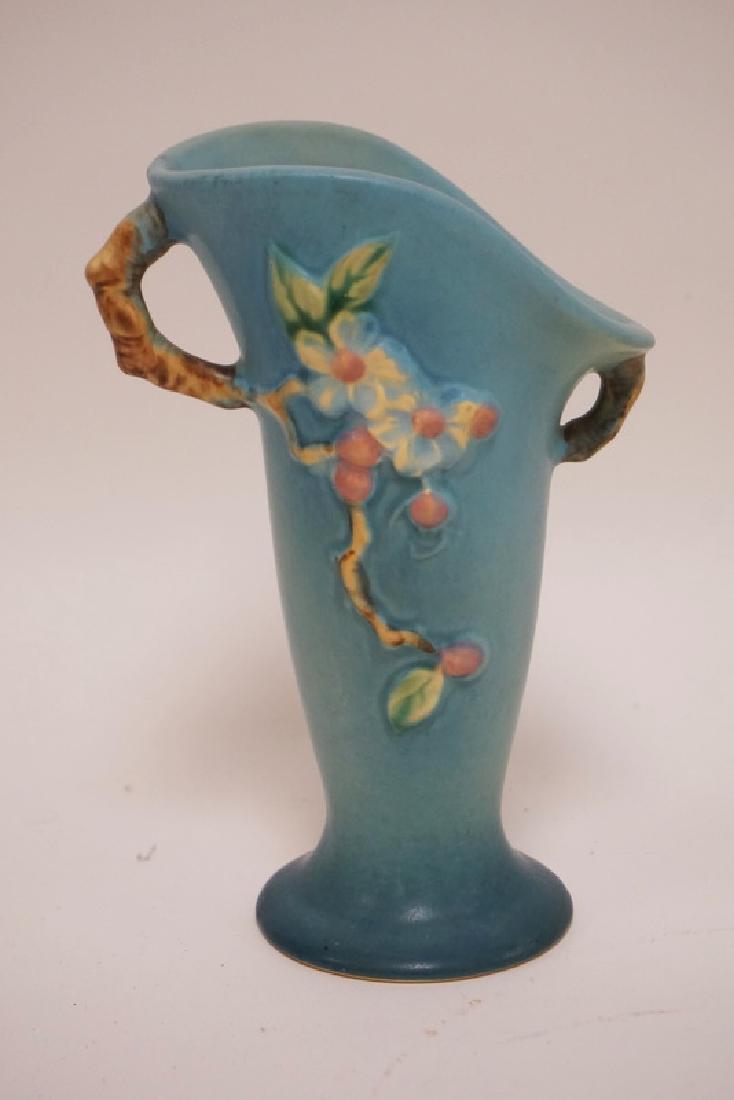 ROSEVILLE POTTERY APPLE BLOSSOM VASE. #382-7. 7 3/8 (1 of 2)