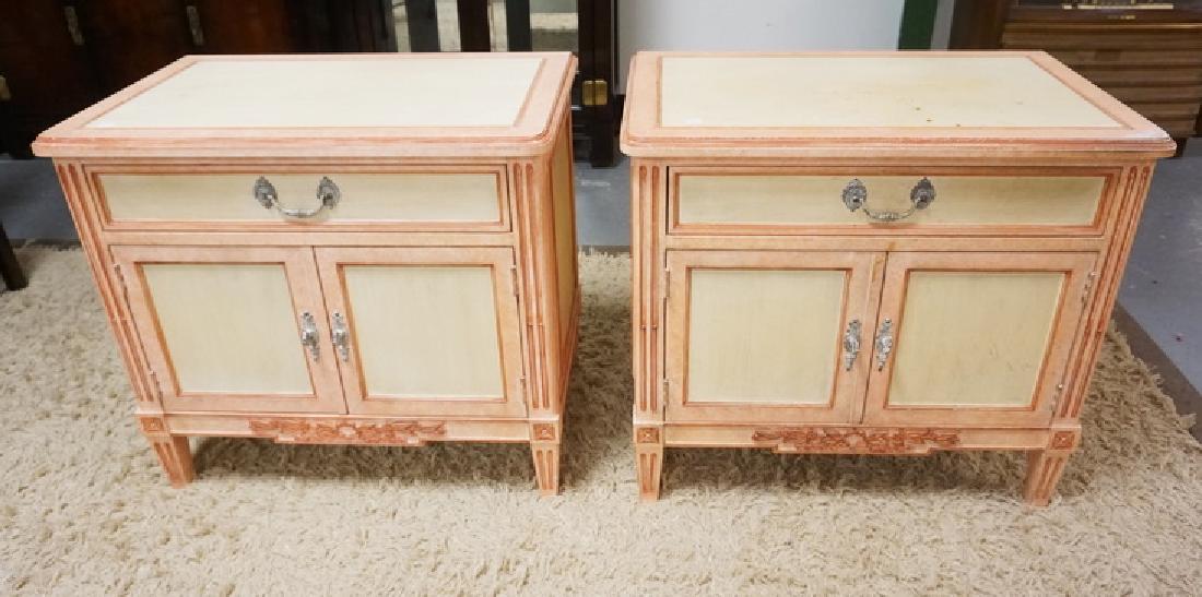 PAIR OF BAKER PAINT DECORATED NIGHTSTANDS (1 of 3)