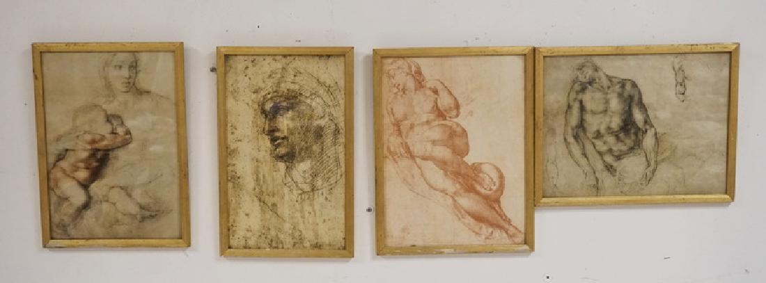 GROUP OF 4 PRINTS OF DRAWING STUDIES INCLUDING (1 of 3)