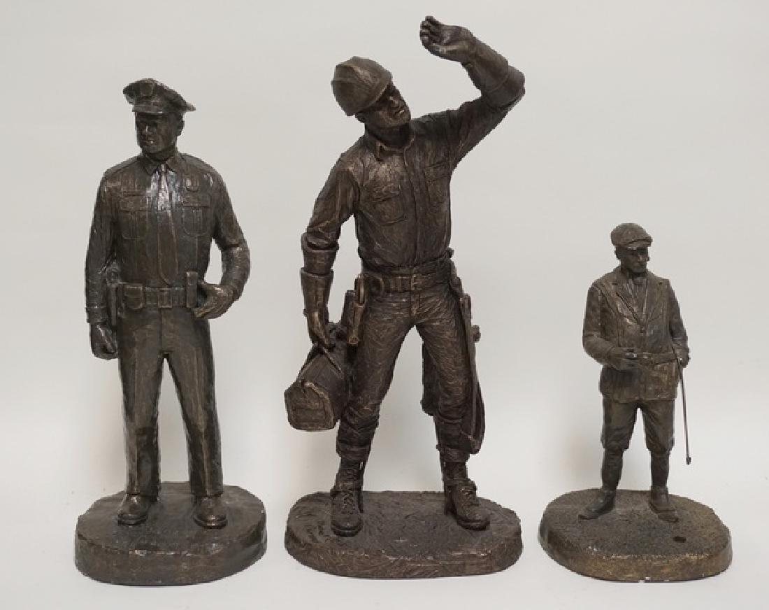 LOT OF 3 MICHAEL GARMAN SCULPTURES. CERAMIC. TALLEST IS (1 of 2)