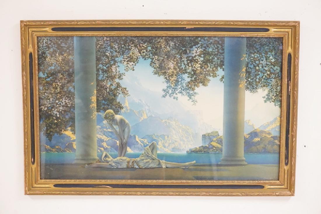 MAXFIELD PARRISH LARGE DAYBREAK, ORIGINAL FRAME. 18 IN: MAXFIELD PARRISH LARGE DAYBREAK, ORIGINAL FRAME. 18 IN X 30 IN