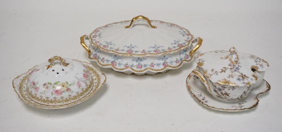 3 PIECES OF FRENCH LIMOGES PORCELAIN. COVERED BUTTER (1 of 2)