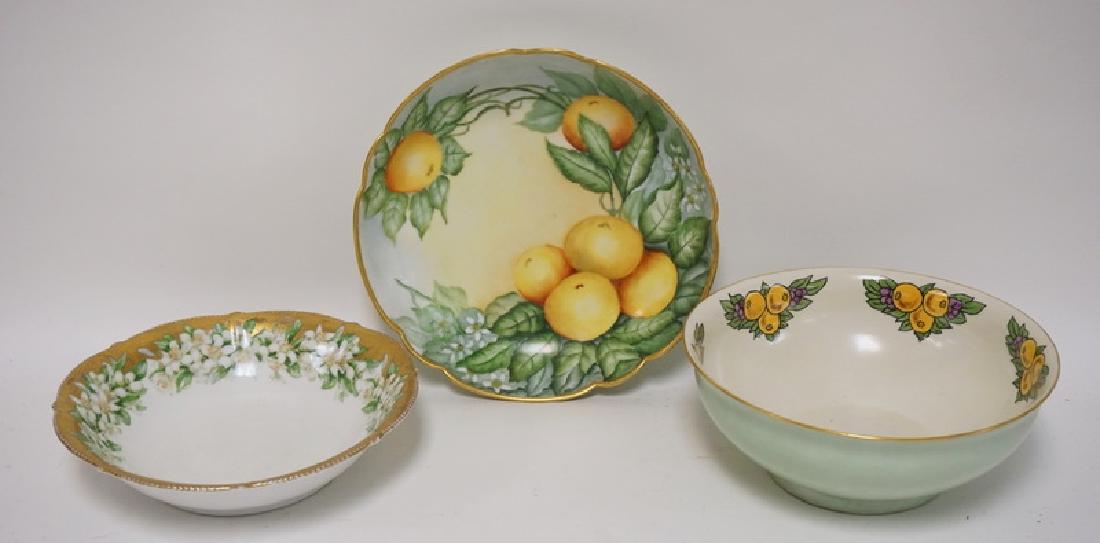 3 HAND PAINTED PORCELAIN BOWLS. 1 FRENCH AND 2 (1 of 1)