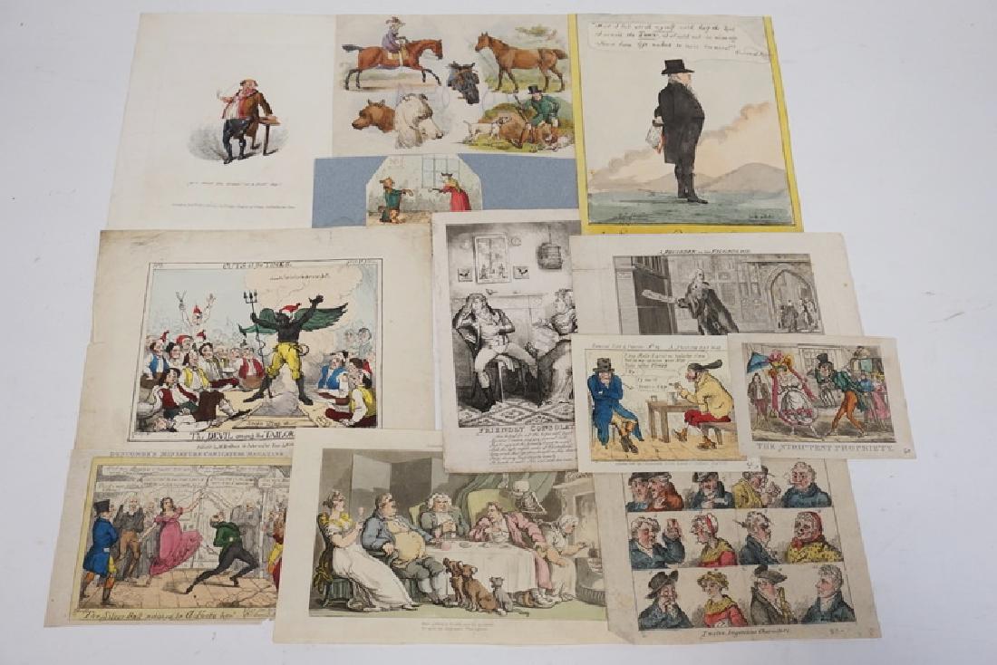 LOT OF 12 ETCHINGS INCLUDING HAND COLORED, FRENCH, AND (1 of 4)