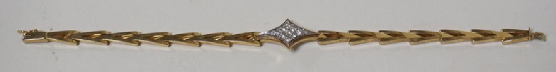 14K GOLD BRACELET WITH 11 ROUND DIAMONDS. 9.25 DWT. 7 (1 of 2)