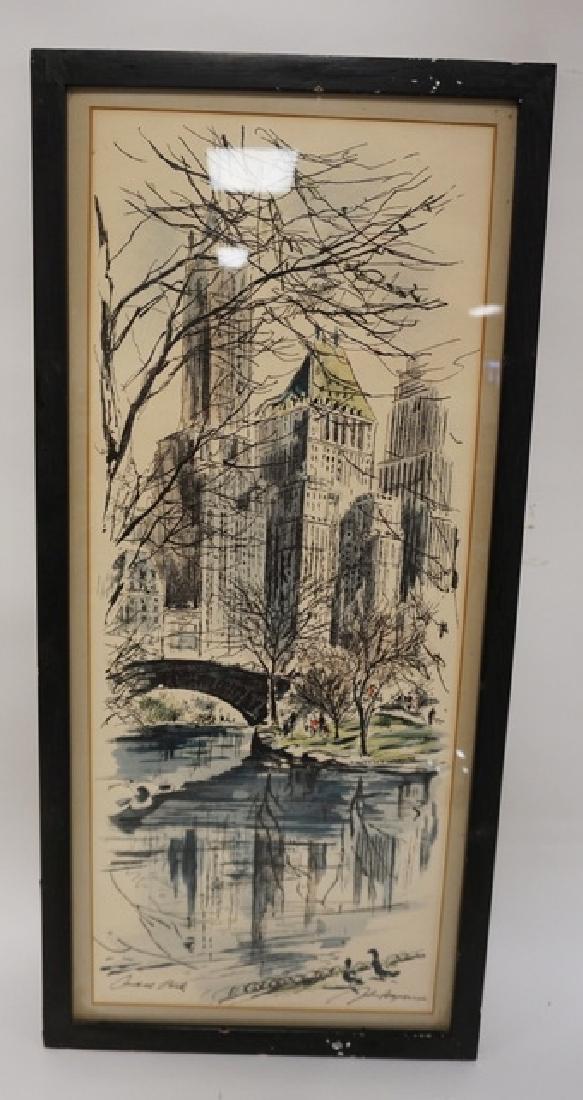 JOHN HAYMSON PRINT TITLED *CENTRAL PARK*. 12 X 30 INCH (1 of 3)