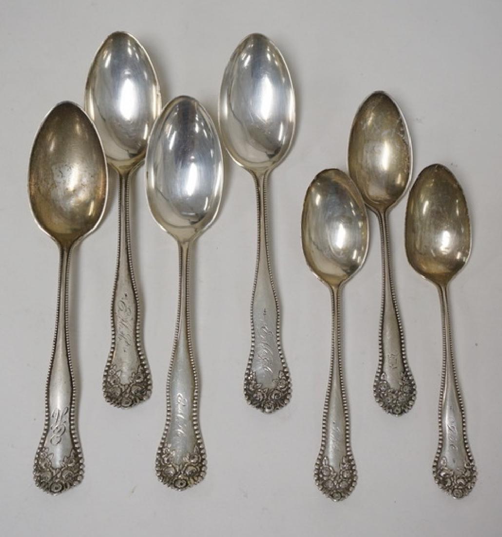 7 GORHAM STERLING SILVER SPOONS. 4 TABLE SPOONS (1 of 3)