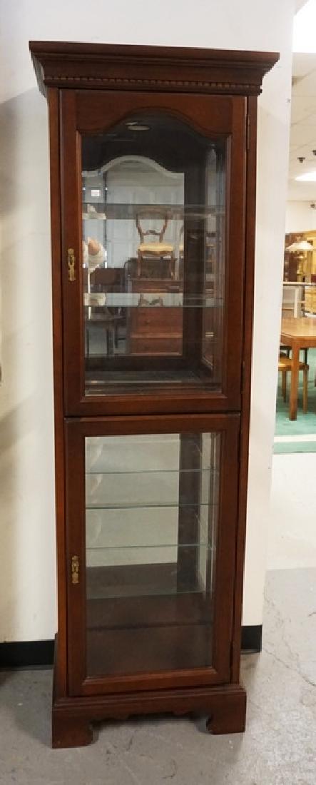 CHERRY CURIO CABINET WITH GLAS SIDES, GLAS SHELVES, (1 of 2)