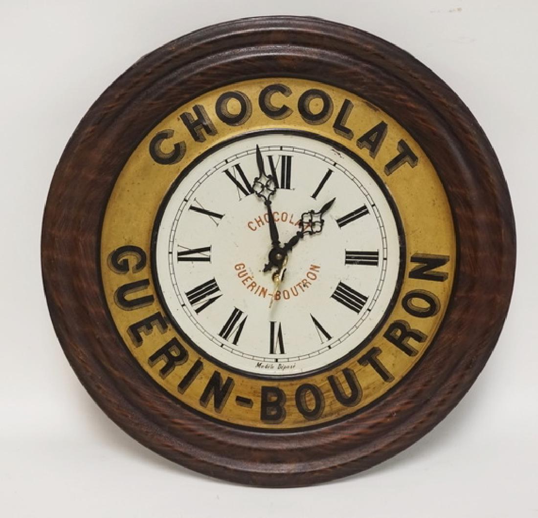 FRENCH ADVERTISING CLOCK FOR CHOCOLAT GUERIN-BOUTRON. (1 of 1)