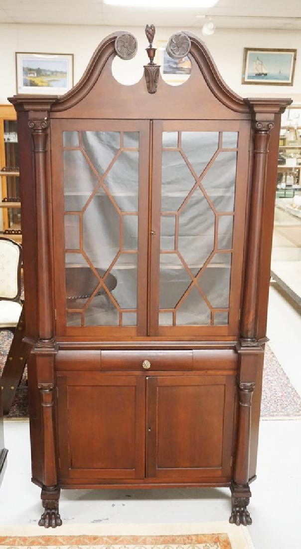 ANTIQUE CARVED MAHOGANY CORNER CUPBOARD HAVING LARGE (1 of 4)