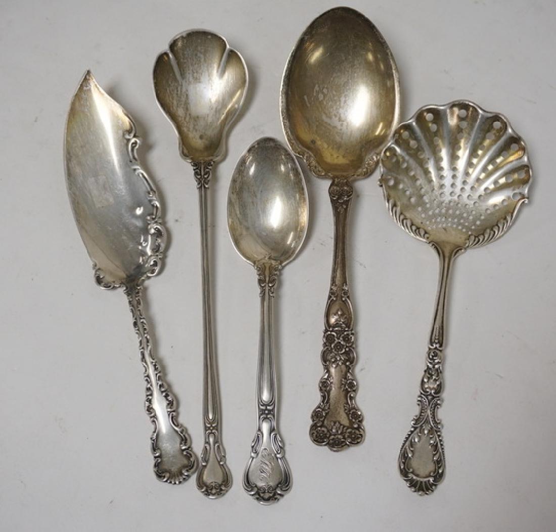 5 STERLING SILVER SERVING PIECES. INCLUDES WHITING, (1 of 2)