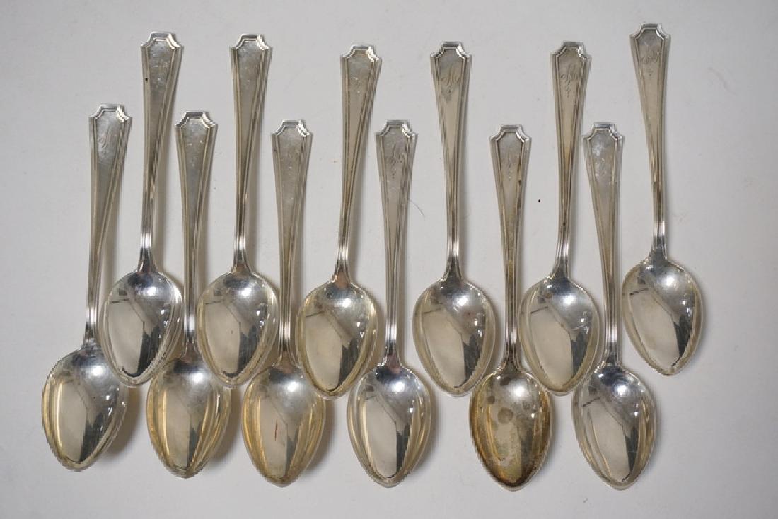 SET OF 12 DURGIN STERLING SILVER DEMITASSE SPOONS. 3.25 (1 of 2)