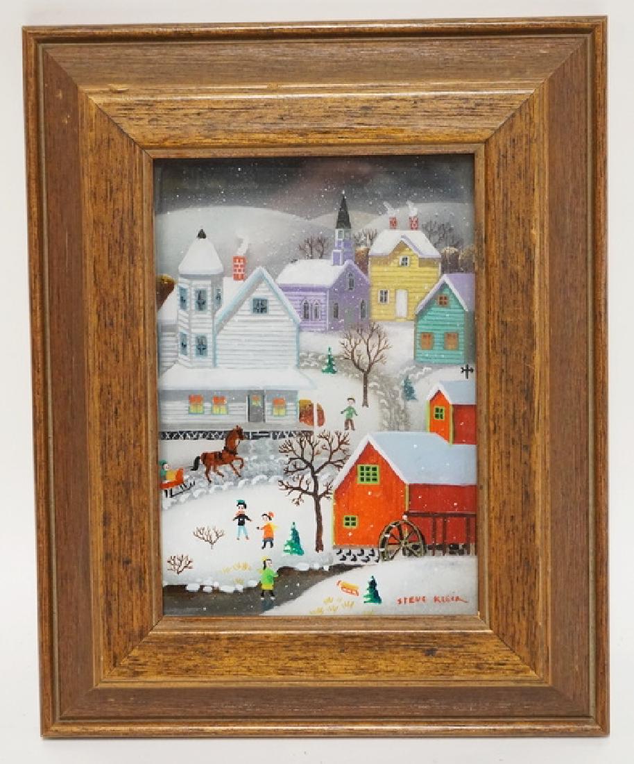 STEVE KLEIN FOLK ART 3 DIMENSIONAL REVERSE PAINTING ON (1 of 3)