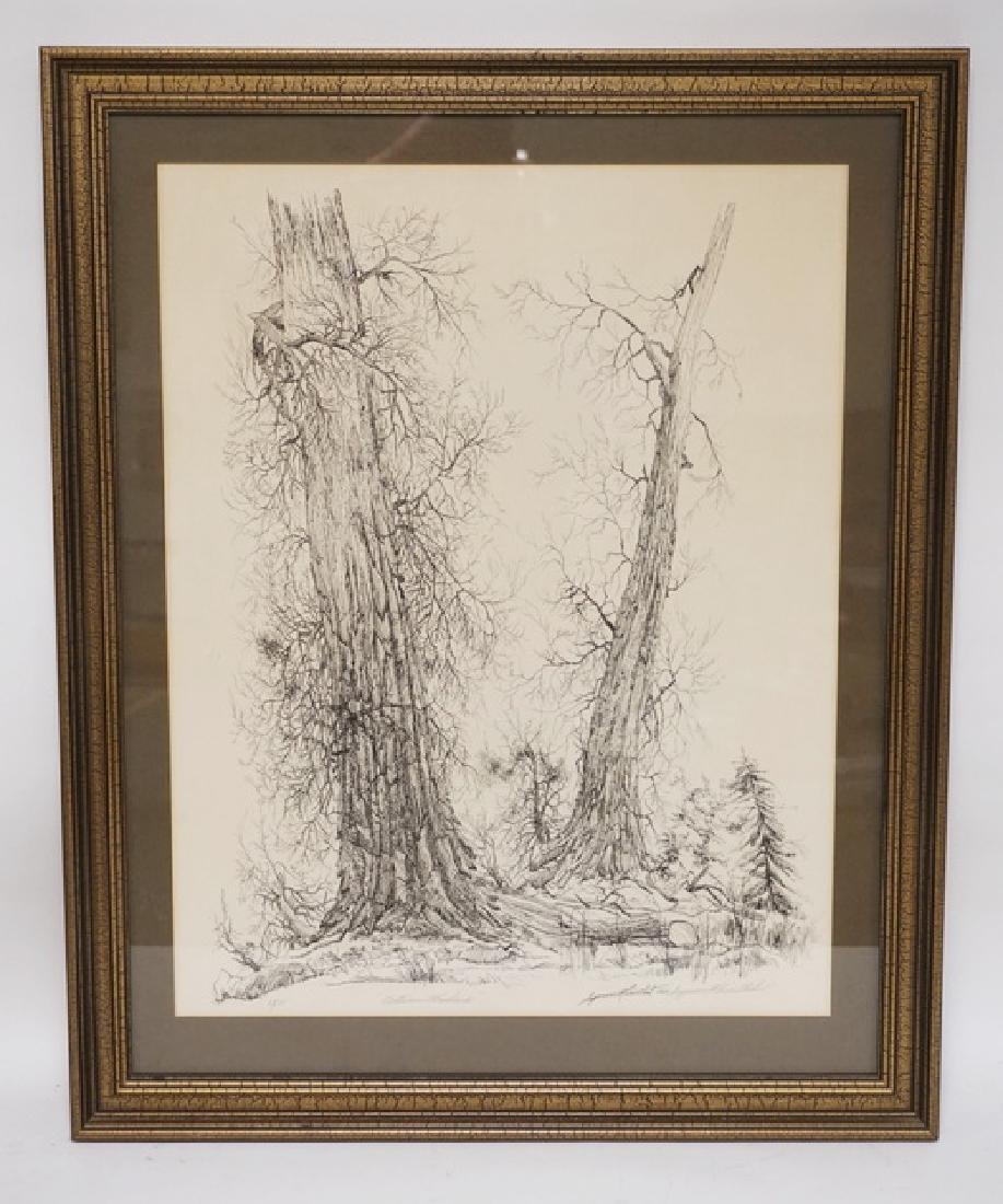 SEYMOUR ROSENTHAL *AUTUMN WOODLAND* PENCIL SIGNED AND (1 of 2)