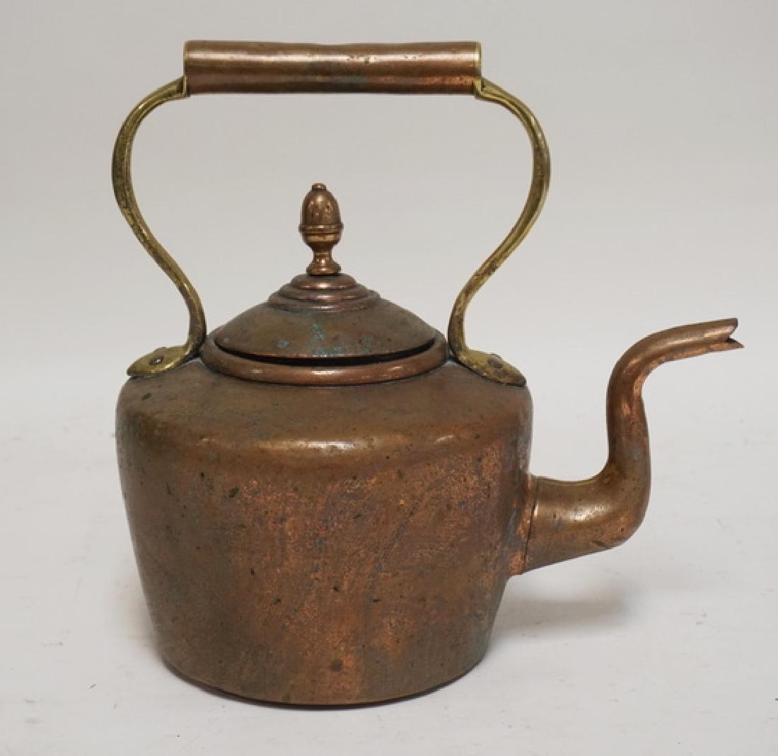 COPPER & BRASS GOOSENECK KETTLE. 11 1/4 INCHES HIGH. (1 of 1)