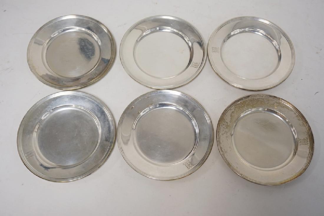 SET OF 6 SMALL STERLING SILVER PLATES MEASURING 6 (1 of 1)
