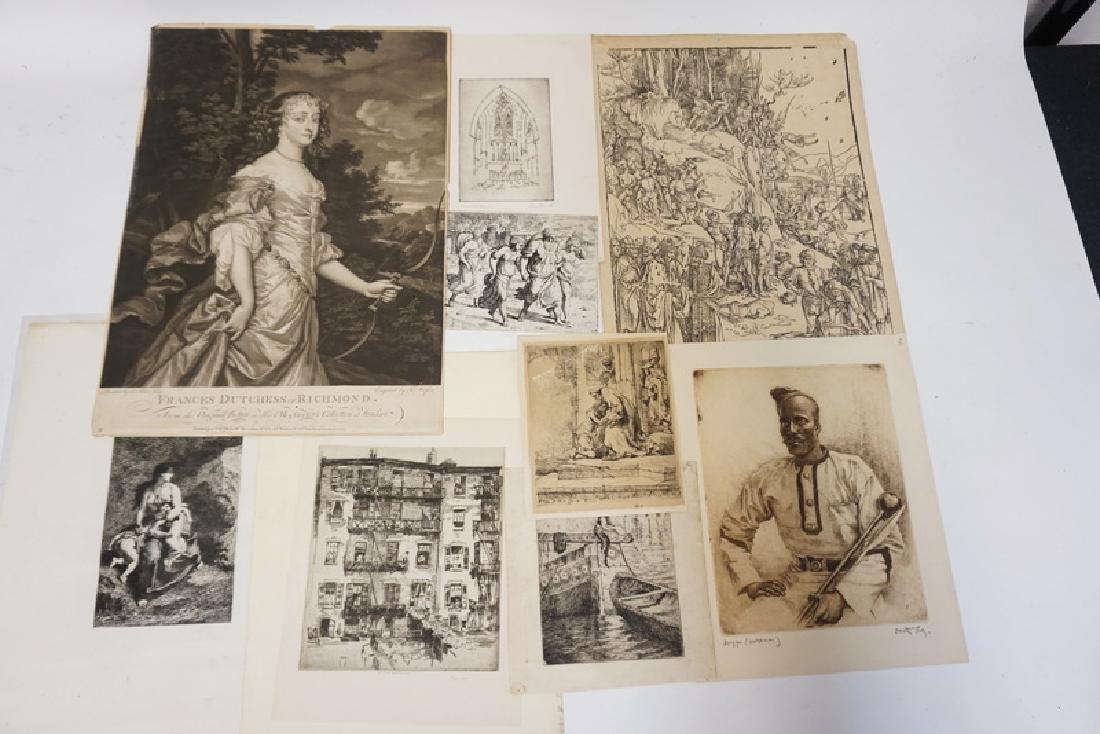 GROUPING OF 9 ANTIQUE ETCHINGS & PRINTS. INCLUDES (1 of 7)