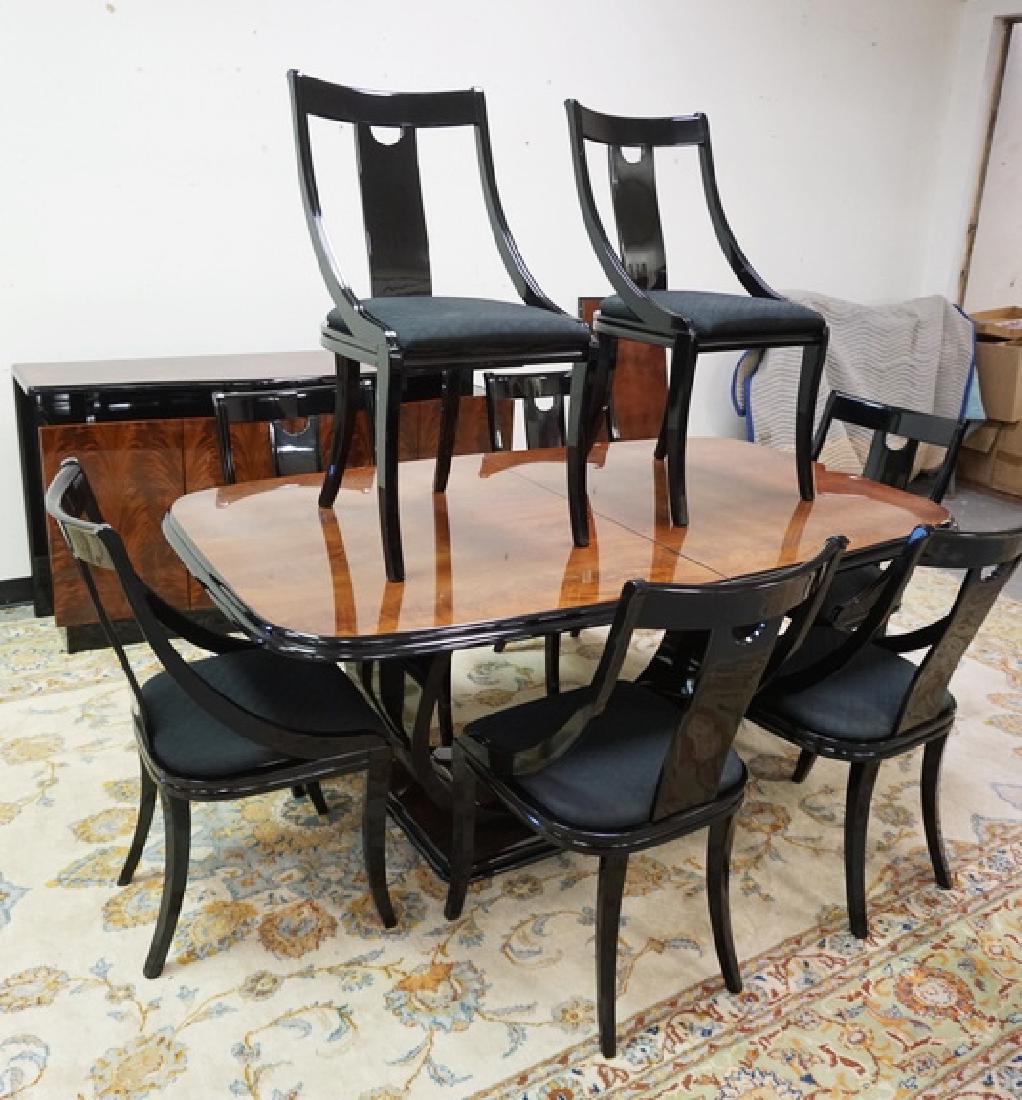 *EXCELSIOR* ITALIAN LACQUERED DINING SET. TABLE, 8